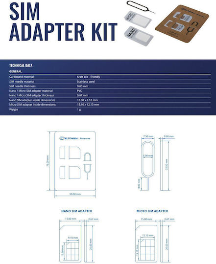 Teltonika SIM Adapter in Gray color