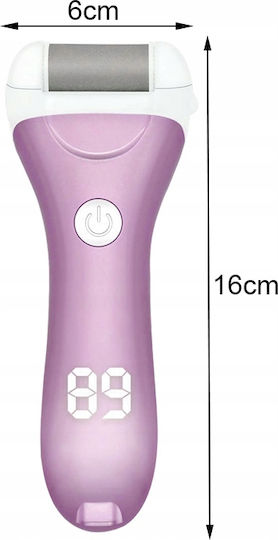 Lima Electrică Pentru Călcâie Picioare Zola Îndepărtează Pielea Excesivă 3 Role Formă Ergonomică 2 Trepte Viteză Cablu Usb 16x6x3,5 Cm Roz