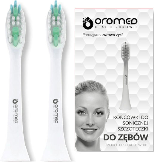 Oromed Oro-Brush Elektrische Zahnbürstenköpfe für elektrische Zahnbürste Weiß White 2Stück