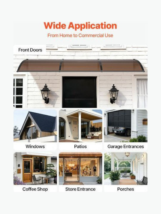 Vevor Polycarbonate Door / Window Canopy Roof P117xW38cm