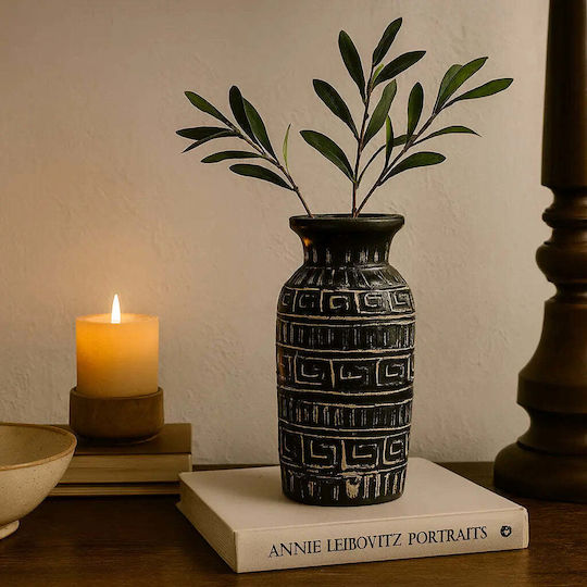 Phos & Gaia Ceramic Vase Greek Black