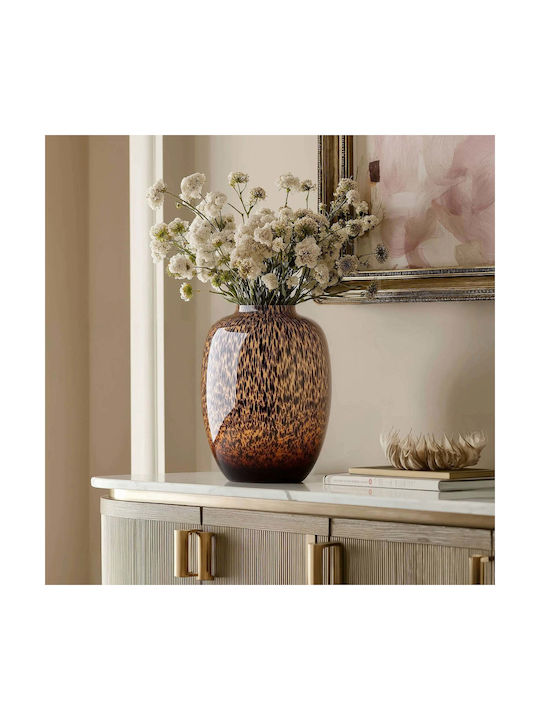 Phos & Gaia Decorative Vase Glass Cheetah Brown
