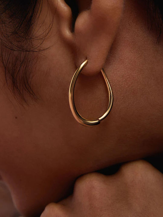Earrings Hoops Silver Gold Plated with Stones