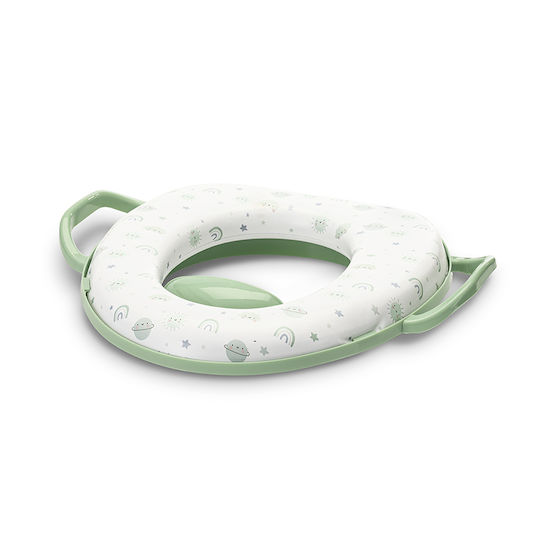 Lorelli Toddler Toilet Seat with Handles and Green Cushion