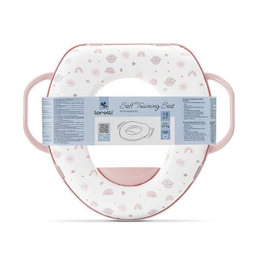 Lorelli Toddler Toilet Seat with Handles and Pink Cushion