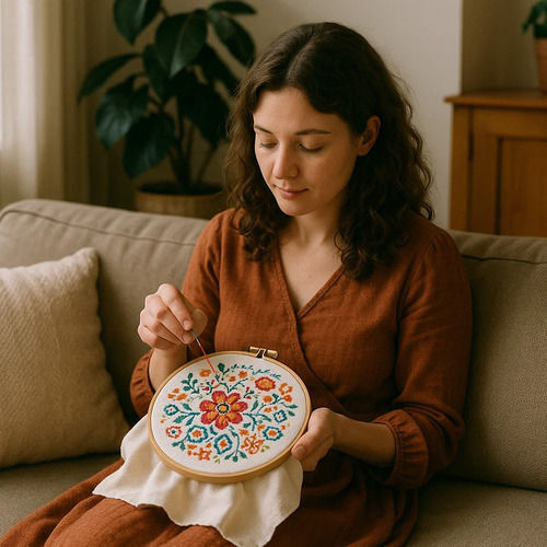 Set 50 Fire Colorate Zola Broderie Împletit Proiecte Handmade Lungime Fir 8m Poliester Multicolor