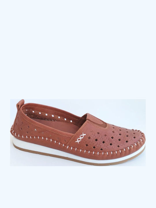Mocasini De Damă Din Piele În Culoare Galbenă