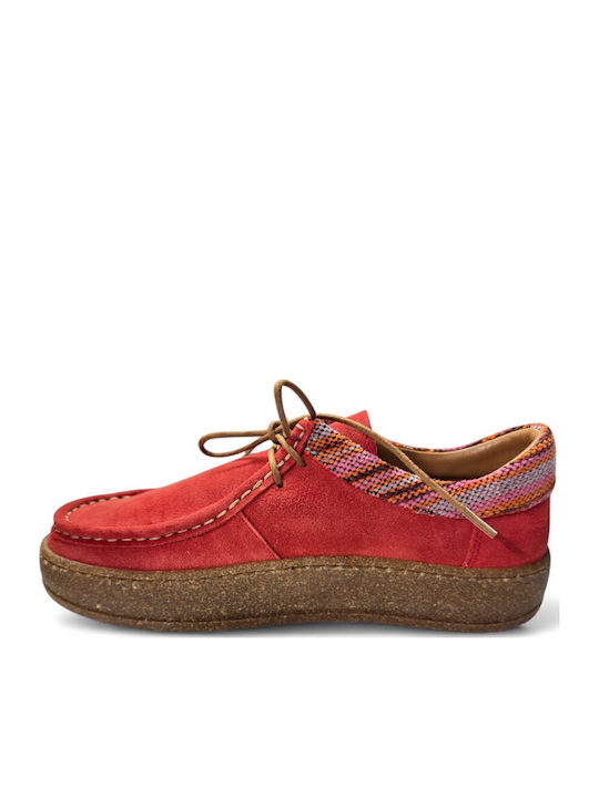 Δερμάτινα Γυναικεία Loafers σε Κόκκινο Χρώμα