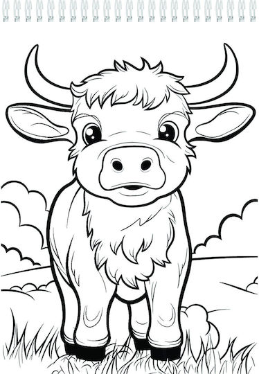 Carte De Colorat Desene Animale De Fermă Pentru Copii 40 Pagini Format A5 Cu Spirală Fermă