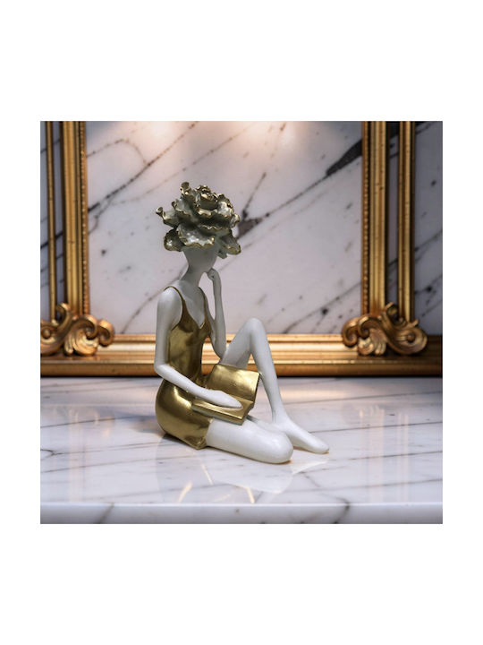 Zen Collection Διακοσμητική Φιγούρα Πολυρητίνης Κοπέλα 10.5x16.5x24.5cm