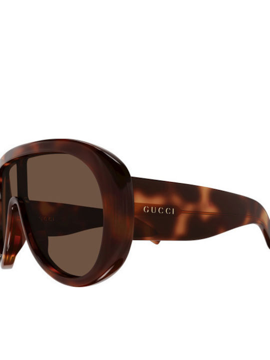 Gucci Unisex Sunglasses with Brown Horn-Rimmed Frame and Brown Lenses GG2164S 002