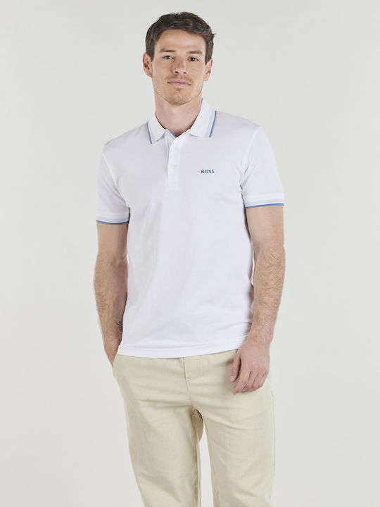 Paddy Polo Herrenbluse Kurzarm Weiße