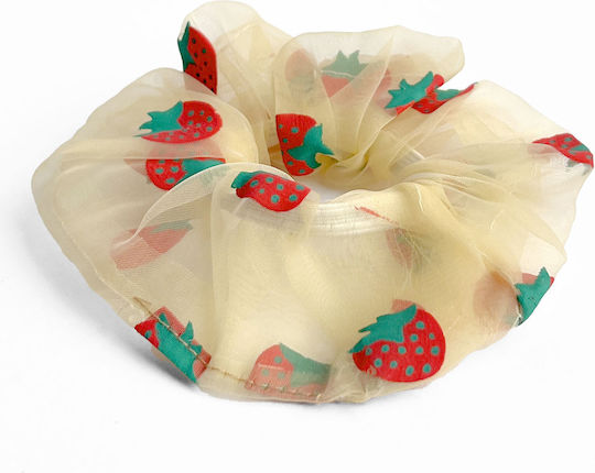 Elastice Pentru Păr Classic Cabbage Stil Japonez Culoare Portocalie Cu Căpșuni