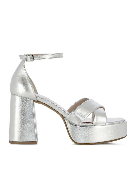Leather Silver Sandals