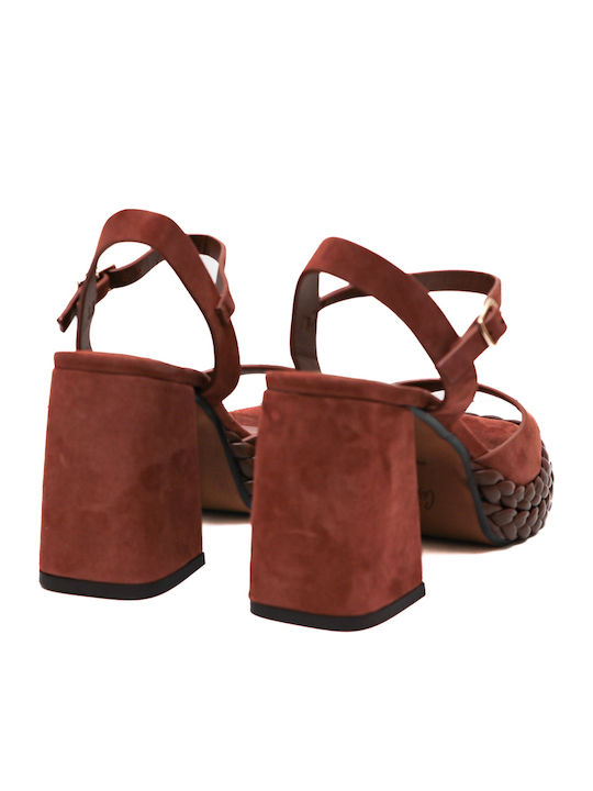 Leder Damen Sandalen Braun
