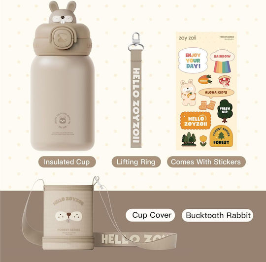 Zoy Zoii Kids Thermos Water Bottle E8 450ml Bunny