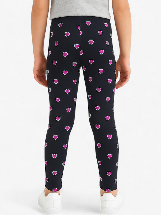 Kinderleggings Sport Lang Schwarz/Pink
