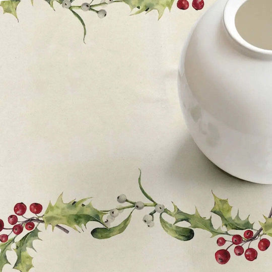 Tablecloth Holly Waterproof Cotton Mistletoe Pgsi0206 200 × 155 Cm