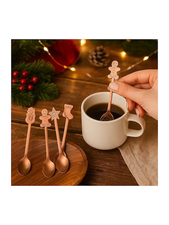 Christmas Spoons Set Metal Finish 4 Pieces Pgsi0149