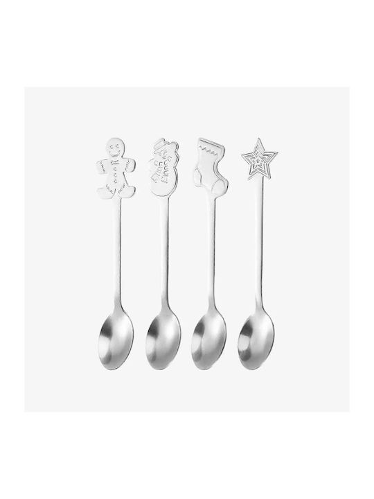 Christmas Spoons Set Metal Finish 4 Pieces Pgsi0149