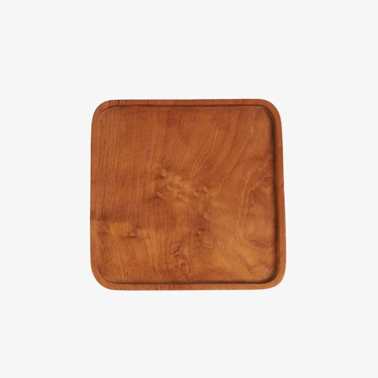Farfurie Pătrată Teak Square Lemn Natural Pgsi0151 M