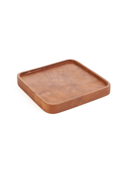 Square Plate Teak Square Natural Wood Pgsi0094 Xs