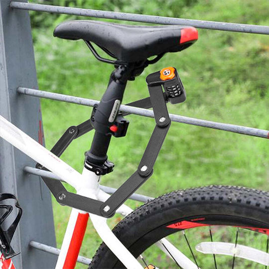 Bicycle Frame-mounted Anti-theft Lock Zola Foldable Combination Lock System Plastic 83 Cm Length Black