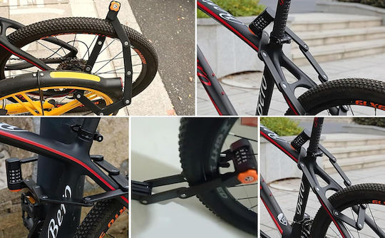 Bicycle Frame-mounted Anti-theft Lock Zola Foldable Combination Lock System Plastic 83 Cm Length Black