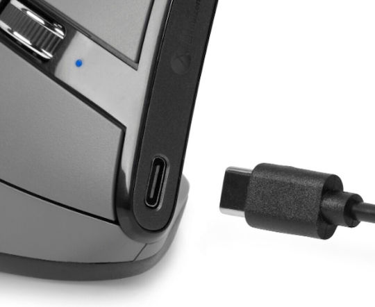 Bakker Elkhuizen Grip Pro Ασύρματο Εργονομικό Vertical Ποντίκι Γκρι