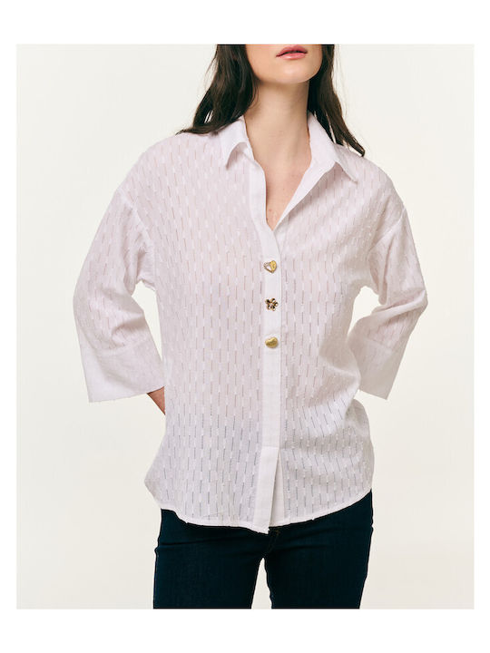 Long Sleeve Women's Shirt Ecru