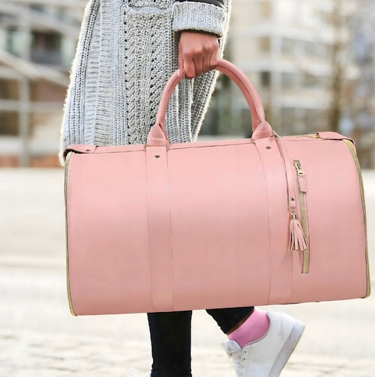 Sac De Voiaj 55l Roz Din Piele Sintetică M53.3xL25.4xÎ31.5cm