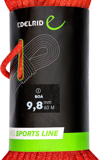 Edelrid Δυναμικό Σχοινί Ορειβασίας με Μήκος 60m Κόκκινο