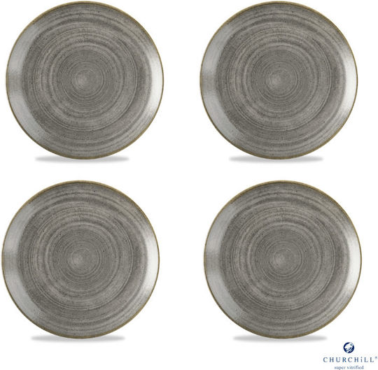 Churchill 1795 Shallow Serving Plate Porcelain Black 28.8cm 4 Pieces