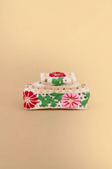 Embroidered Multicolour Claw Clip Spring Collection 26