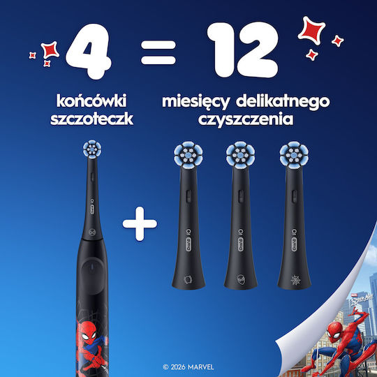 Oral-B Spare Parts Electric Toothbrush Spiderman 4 Pieces for 6m+