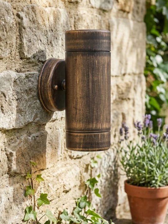 Aca Volkin Wall-Mounted Outdoor Spot Light GU10 IP65 Double Beam 6x8.7x15.8εκ.