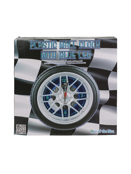 ArteLibre Digital Plastic Wall Clock Black Ø35cm