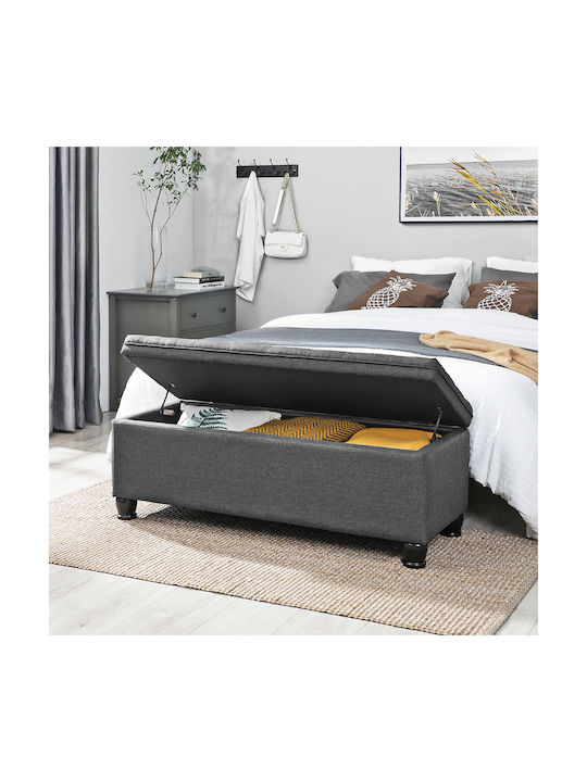 Bench Stool with Storage Space Wooden Gray 118x45x45cm