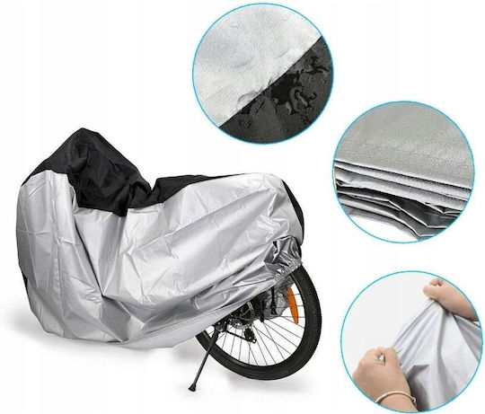 Husă Pentru Biciclete Trotinete Motociclete Zola Impermeabilă Rezistentă La Uv Prafului Bandă Elastică Orificii Sistem Antifurt Husă De Depozitare 200 X 110 Cm Argintiu Negru