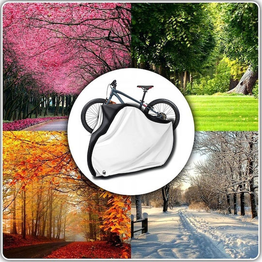 Husă Pentru Biciclete Trotinete Motociclete Zola Impermeabilă Rezistentă La Uv Prafului Bandă Elastică Orificii Sistem Antifurt Husă De Depozitare 200 X 110 Cm Argintiu Negru