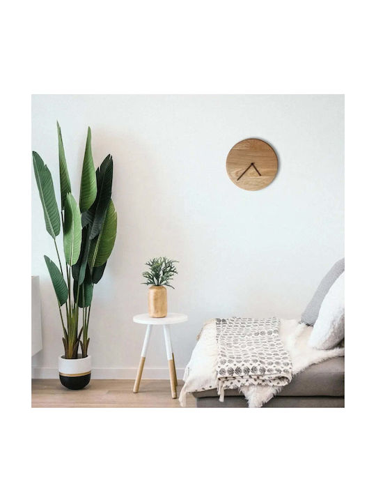 Phos & Gaia Silent Wooden Wall Clock Beige