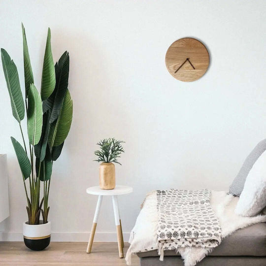 Phos & Gaia Silent Wooden Wall Clock Beige