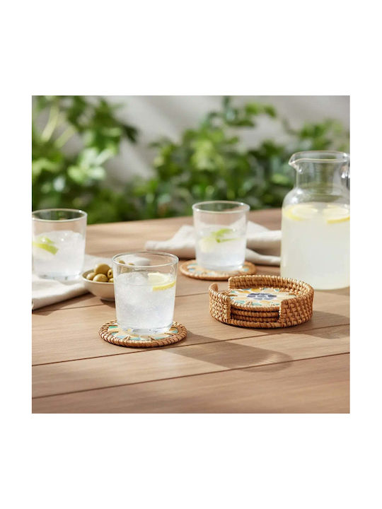 Phos & Gaia Round Wooden Coaster 4 Pieces