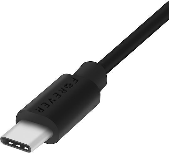 Forever M01 Încărcător Auto 2.1A cu un Port: 1xUSB împreună cu Cablu Type-C Negru Culoare