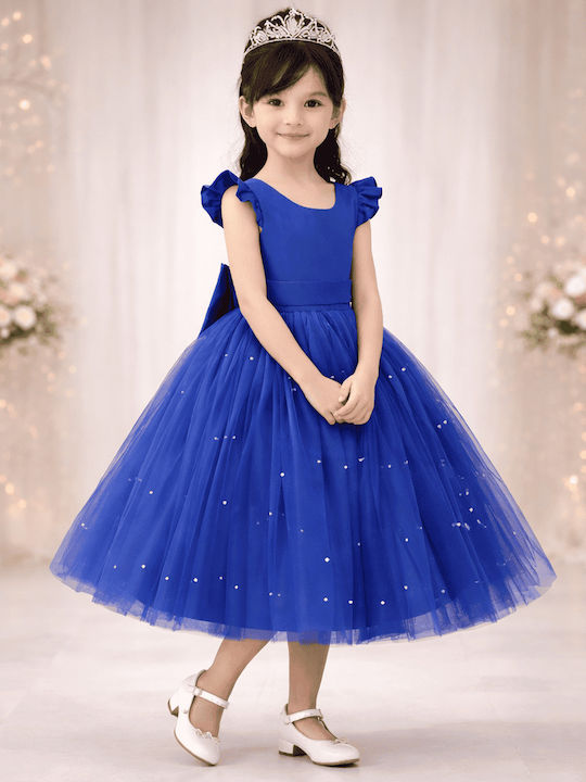 Kinderkleid Ärmellos Blau