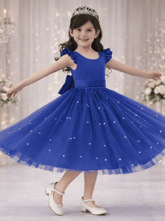 Kinderkleid Ärmellos Blau