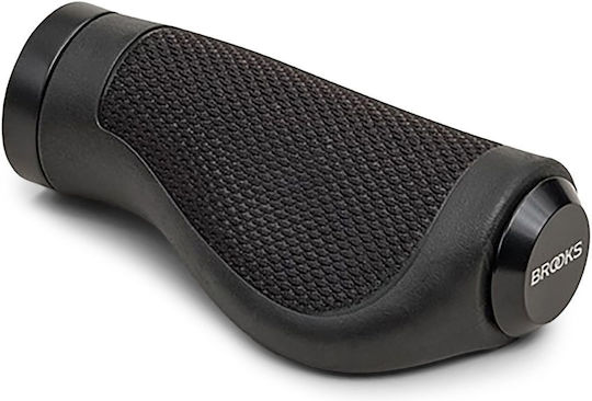 Brooks England Ergonomic Rubber Handlebar Grips Black Size 130/130 Mm