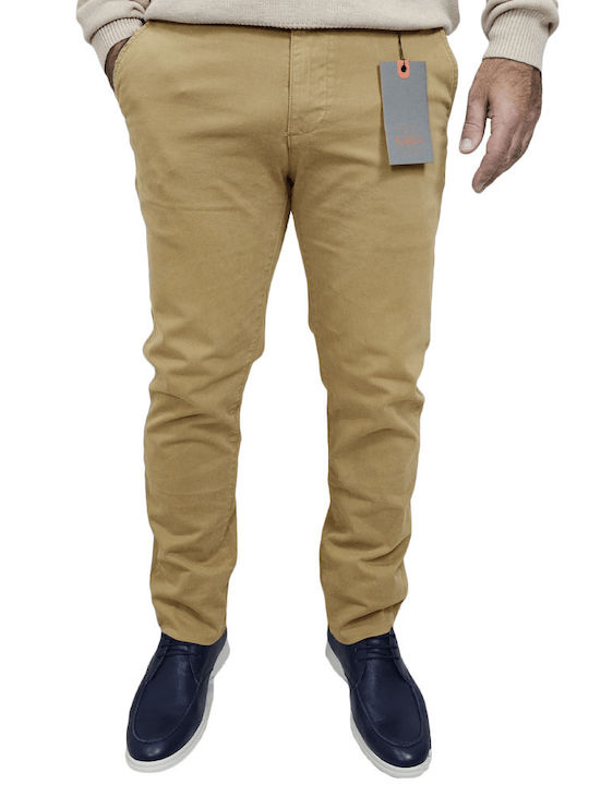 Pantaloni Chino cu Croială Slim Bej