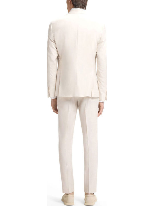 Men's Suit with Slim Fit Ecru