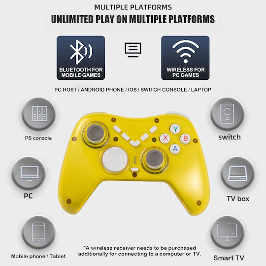 X6 Kabelloses Gamepad für PC / PS3 / PS4 / Switch Weiß